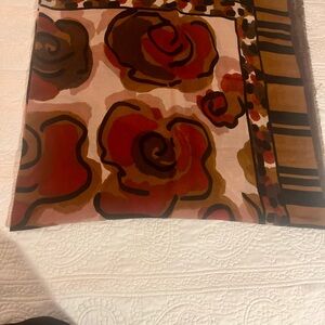 Floral and Striped Scarf